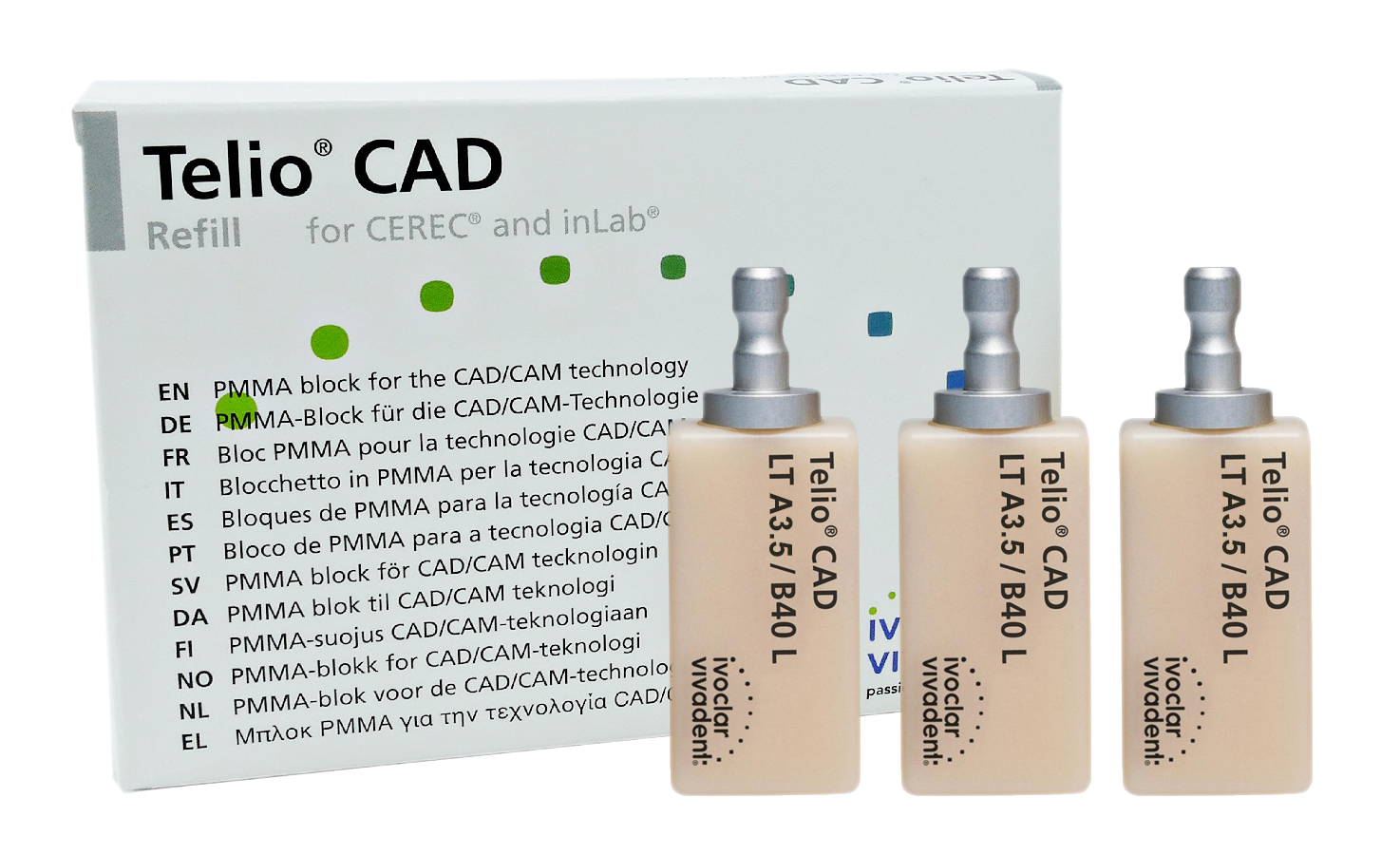 Блоки Telio CAD for CEREC and inLab LT B40 L (3 шт) Ivoclar