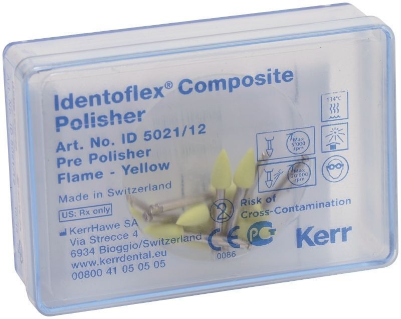 Полиры для композитов Identoflex™ Composite Prepolishers желтые (12 шт) Kerr