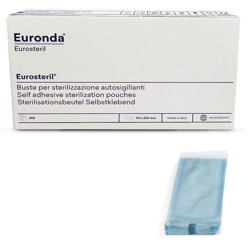 Пакеты самоклеящиеся Eurosteril 90 мм х 250 мм (200 шт) Euronda 20210710