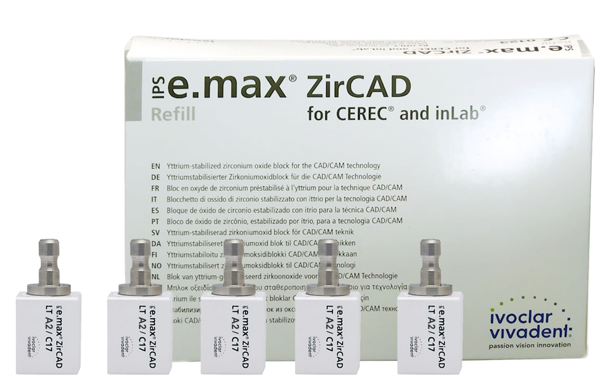 Блоки IPS e.max ZirCAD for CEREC/inLab LT / C17 (5 шт) Ivoclar Vivadent