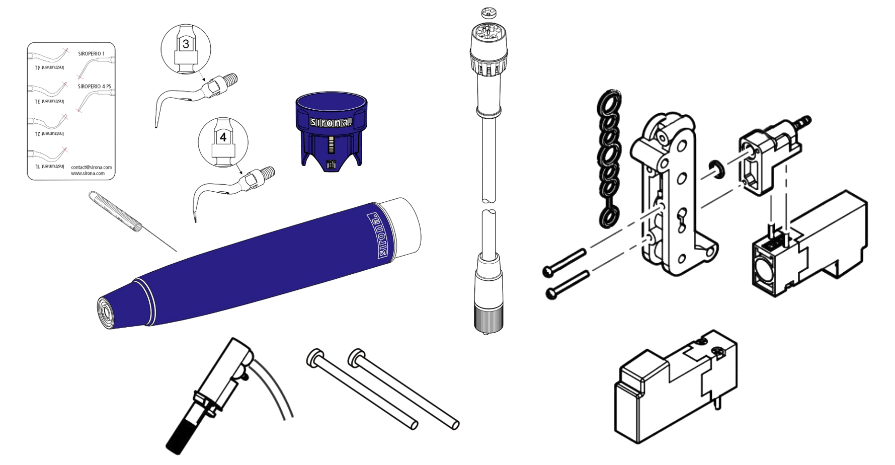 Комплект скейлер SiroSonic L для установки Intego TS Dentsply Sirona 6494905