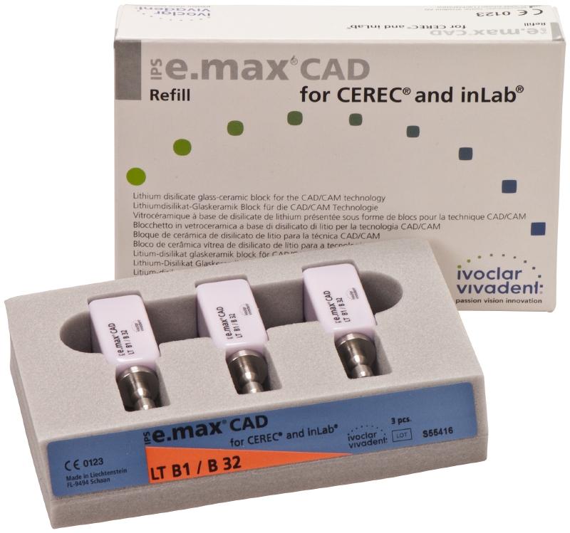 Блоки IPS e.max CAD for CEREC and inLab LT / B32 (3 шт) Ivoclar