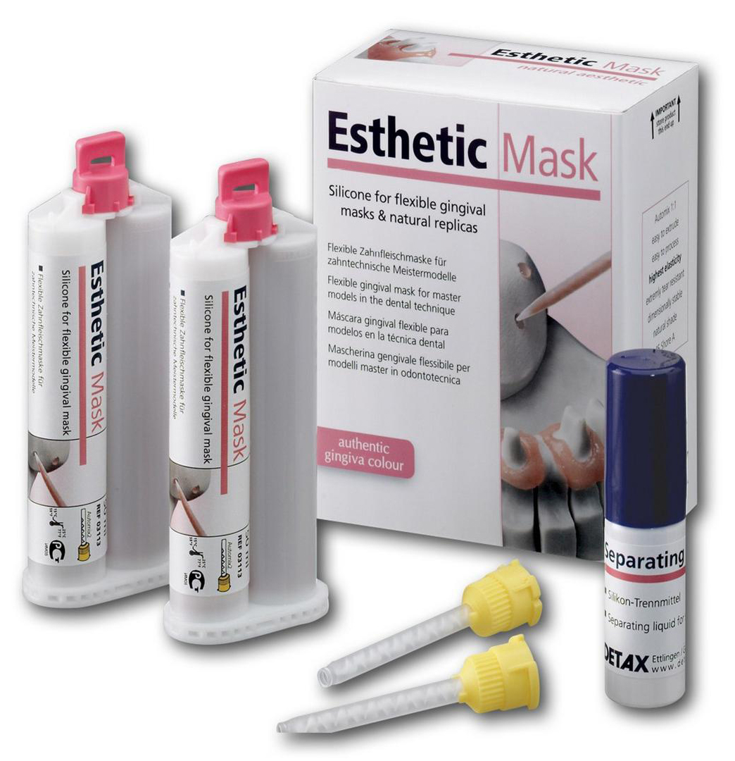 А-силикон, маска десневая, мягкая Esthetic-Mask (2х50 мл, 15 мл, смесители) Detax 03113