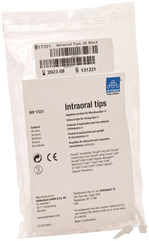 Канюли интраоральные Intra Oral tips, прозрачные Ø 1 мм (96 шт) Kettenbach 17221