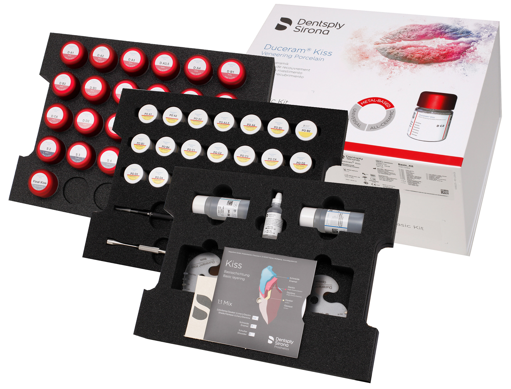 Набор Duceram Kiss Basic Set (25 х 20 г, 19 х 3 мл, акссесуары) Dentsply Sirona 5360990231