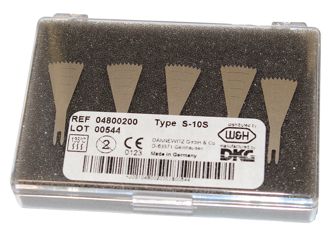 Пилки S-10 саггитальные 10 мм для S-8 S, комплект (5 шт) W&H 04800200
