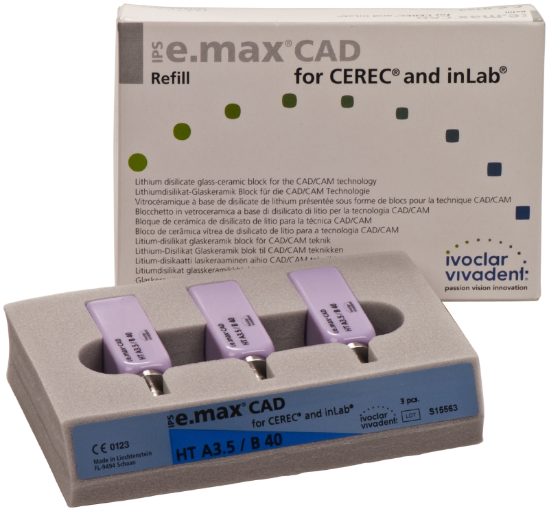 Блоки IPS e.max CAD for CEREC and inLab HT / B 40 (3 шт) Ivoclar