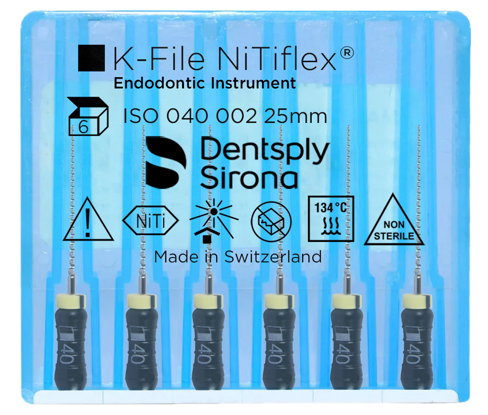 Каналорасширитель File Nitiflex ручной (6 шт) Dentsply Sirona
