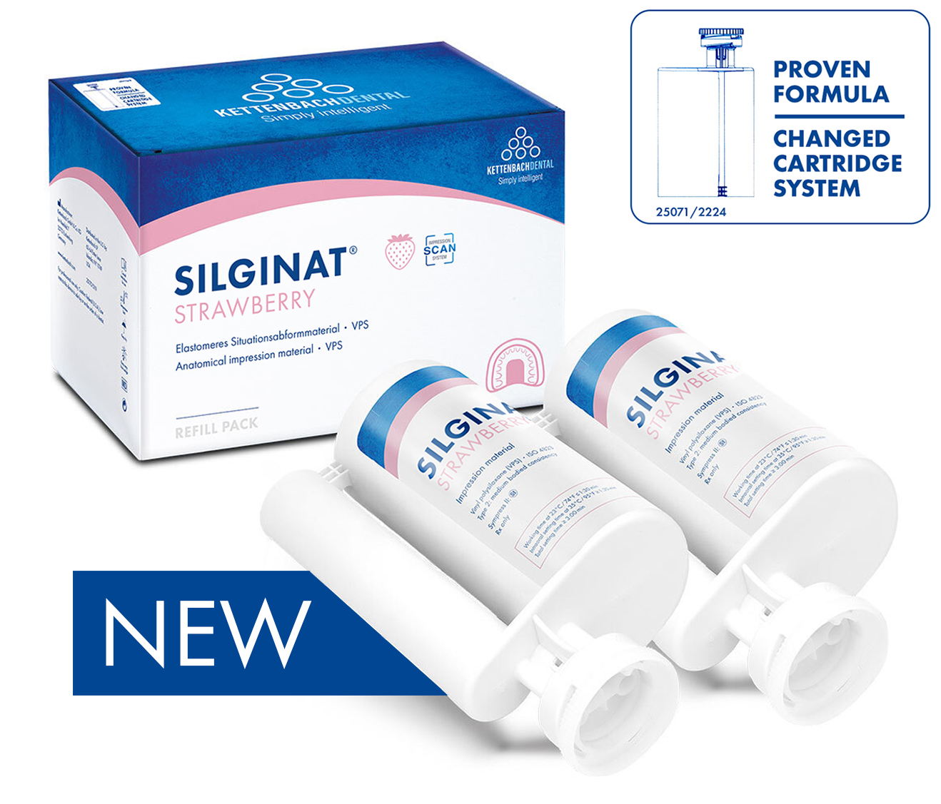 А-силикон среднетекучий Silginat Strawberry Refill pack, клубника Kettenbach 14715