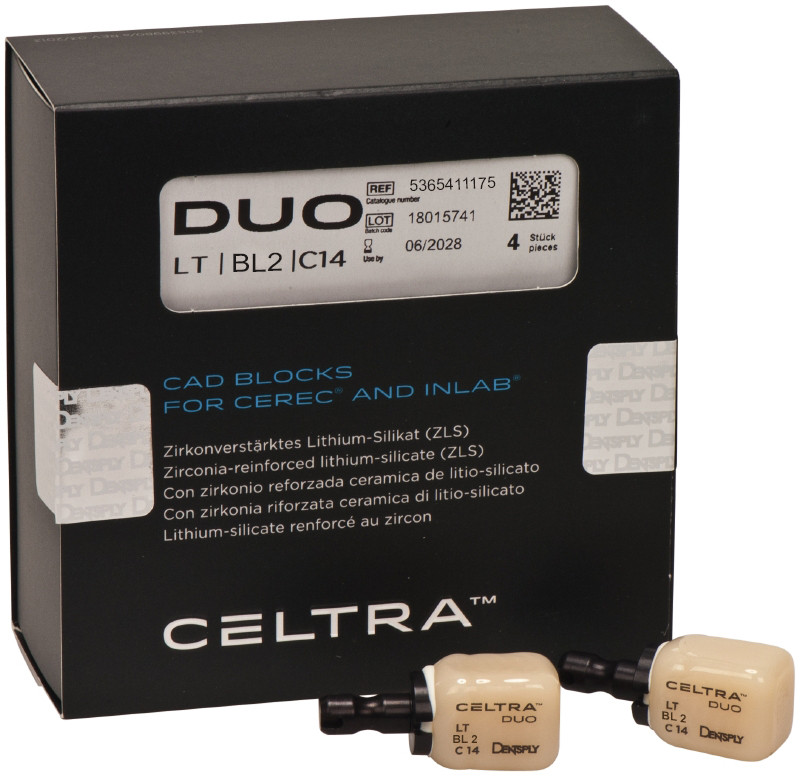Блоки Celtra Duo LT низкая прозрачность (4 шт) Dentsply Sirona
