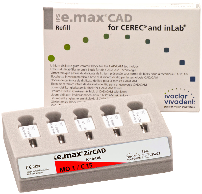 Блоки IPS e.max ZirCAD for InLab Blocks MO / C15 (5 шт) Ivoclar