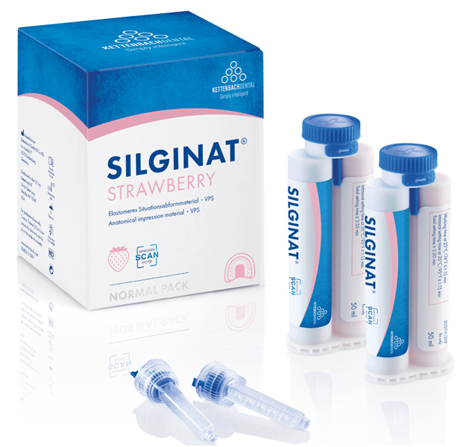А-силикон среднетекучий Silginat Strawberry Normal pack, клубника Kettenbach 13826