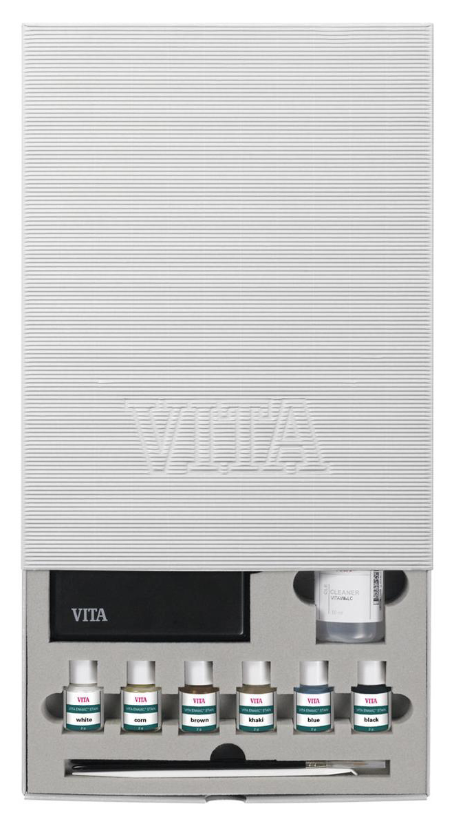 Набор Vita Enamic Stains KIT (6х2 г,2х20 мл, 50 мл, акксесуары) Vita EENSTKIT