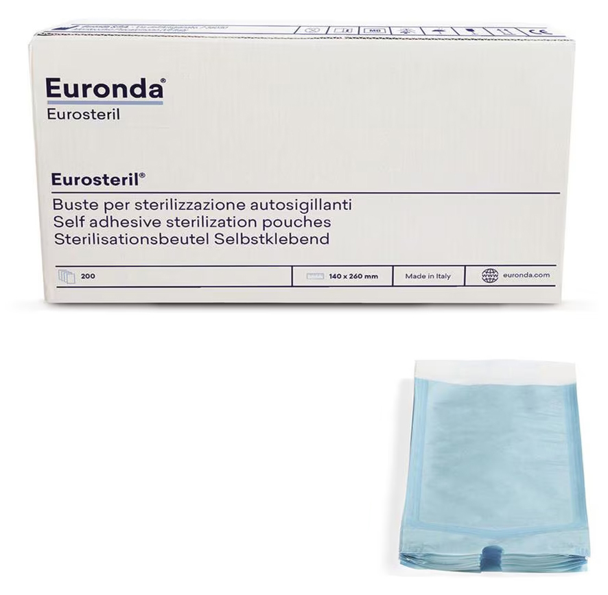 Пакеты самоклеящиеся Eurosteril 140 мм х 260 мм (200 шт) Euronda 20210715