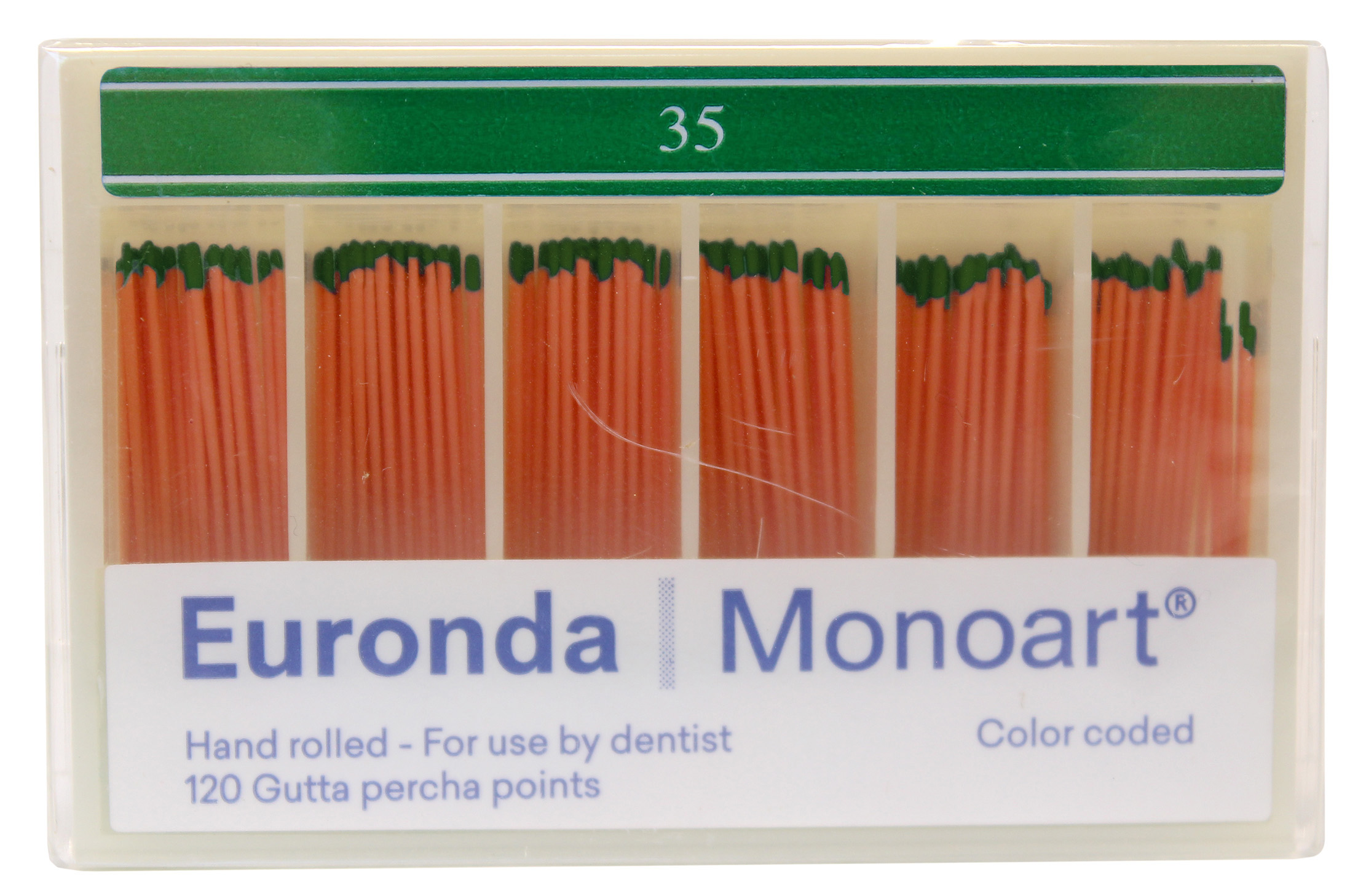 Штифты гуттаперчевые Monoart .02 (120 шт) Euronda