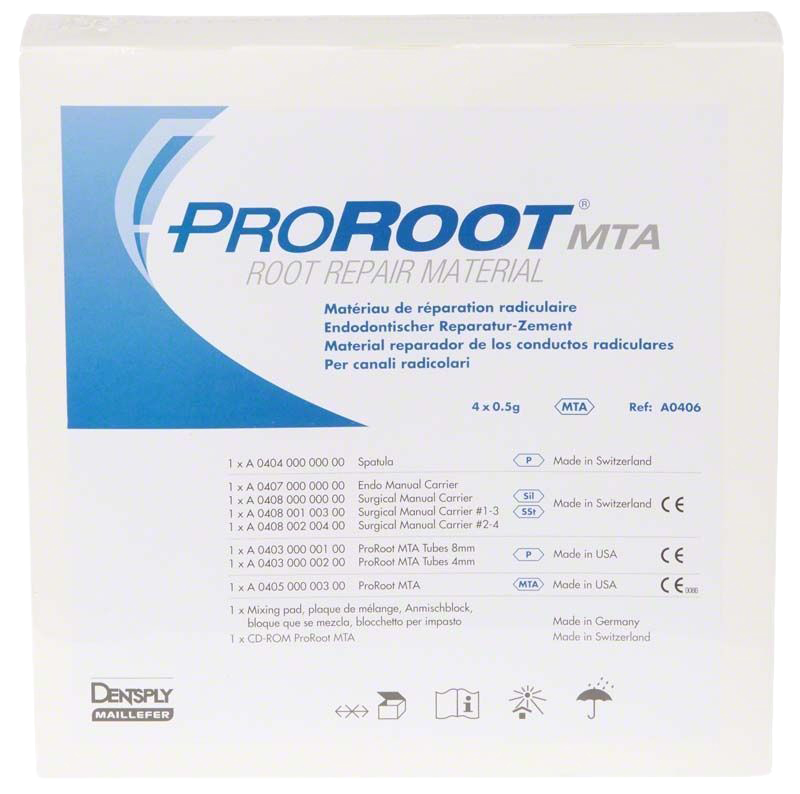 Набор ProRoot MTA Kit (4х0,5 г, энд. аппликатор, ручной аппликатор, насадки, шпатель, блокнот) Dentsply Sirona A040600000200